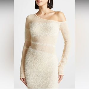 COPY - Off shoulder knitted maxi dress-Beige